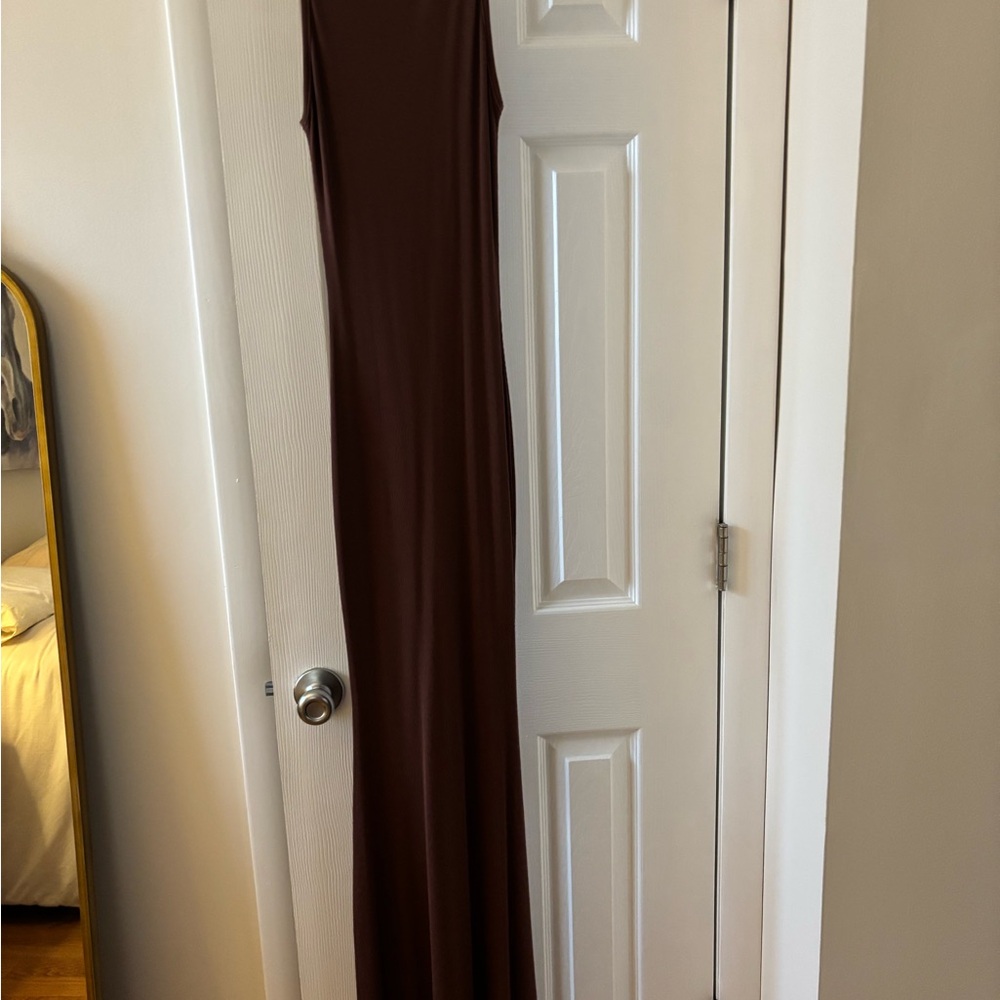 ReoRia Chocolate Brown Sleeveless Maxi Dress - Picture 3 of 5